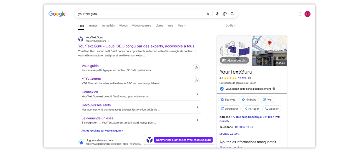 Extension navigateur YourText.Guru